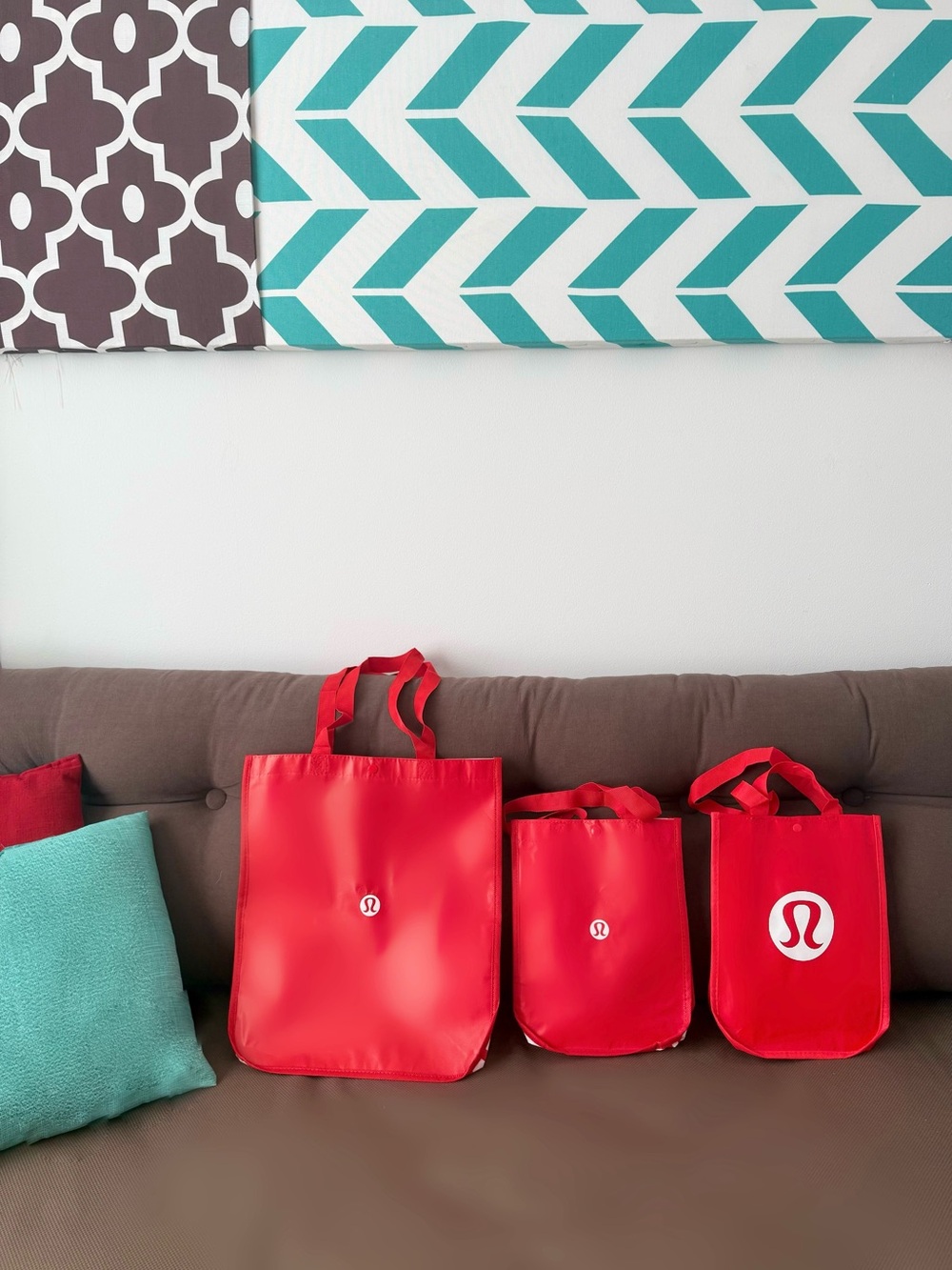 lululemon athletica Red Triple Tote Set